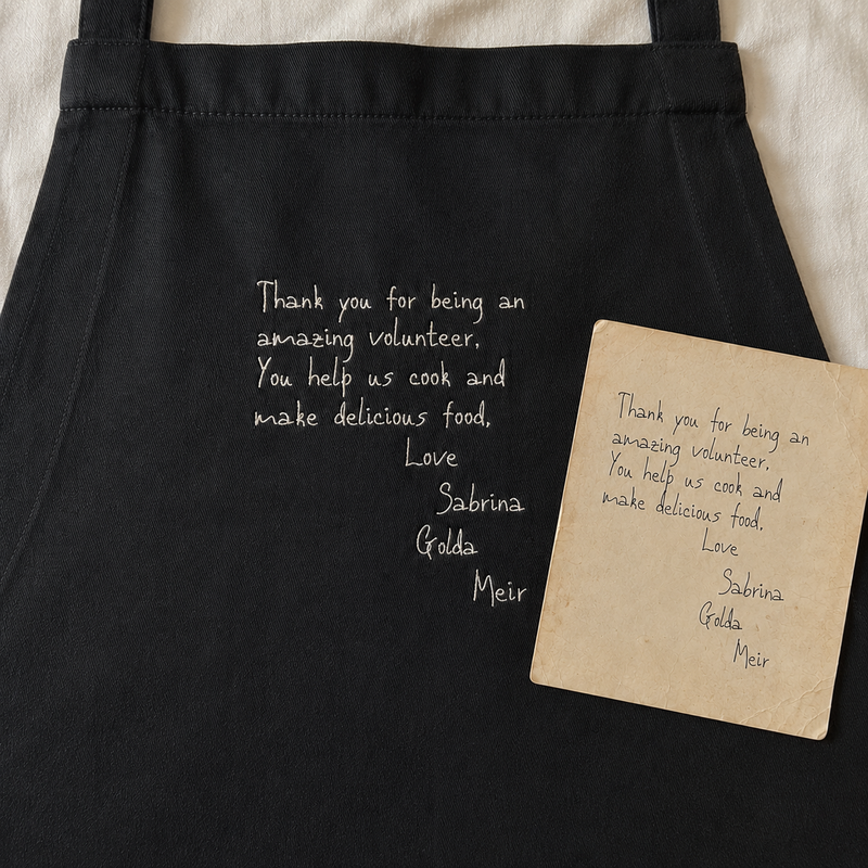 Custom Embroidered Apron - alternate view